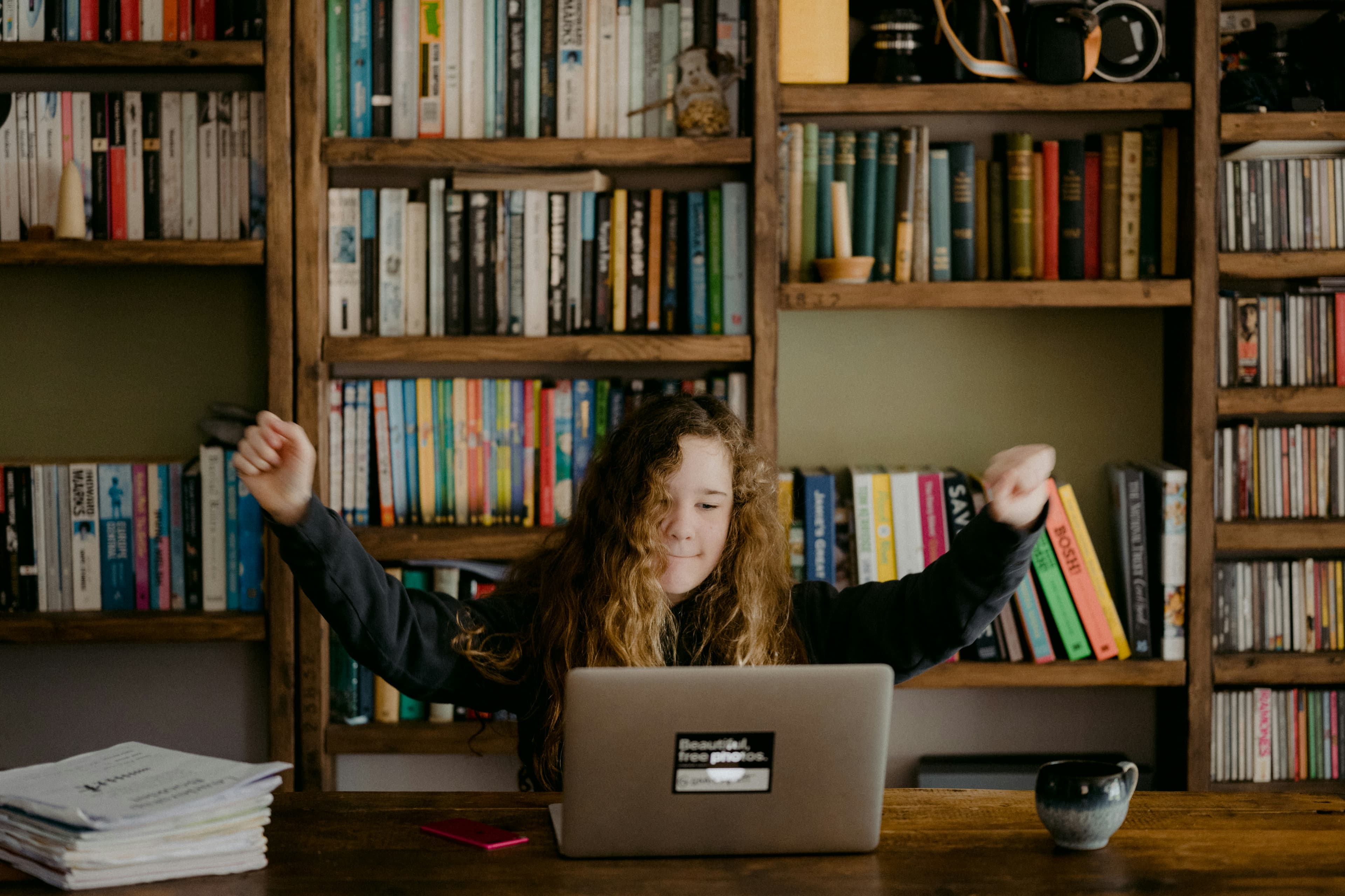Students learning online